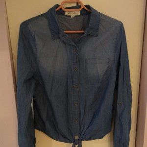 Tie Front Chambray Top
